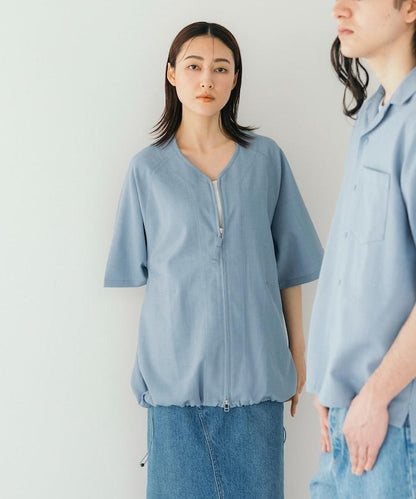 速乾材料 舒適版型 無領 棒球衫 短袖 亞麻風 居家護理