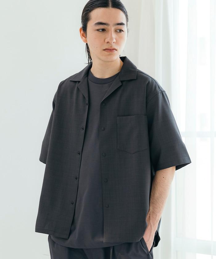 速乾材料 舒適版型 開領襯衫 短袖 亞麻風