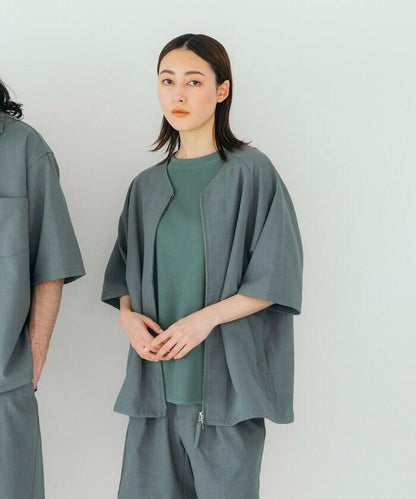 速乾材料 舒適版型 無領 棒球衫 短袖 亞麻風 居家護理