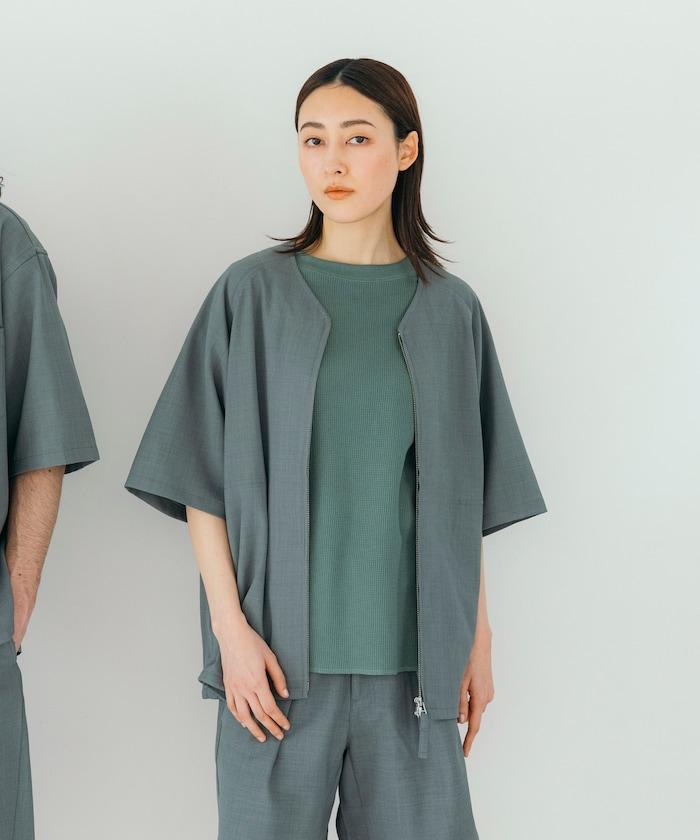 速乾材料 舒適版型 無領 棒球衫 短袖 亞麻風 居家護理