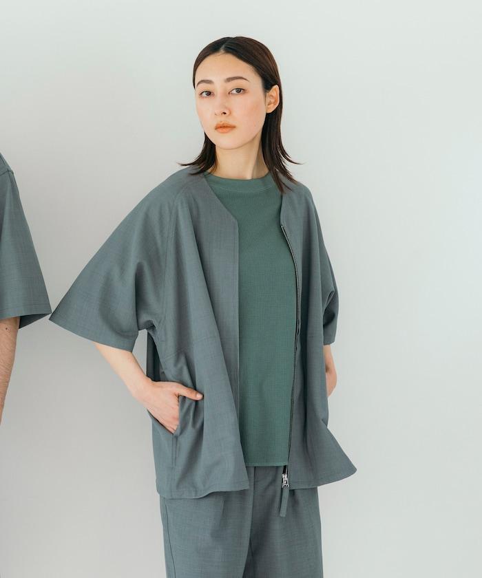 速乾材料 舒適版型 無領 棒球衫 短袖 亞麻風 居家護理