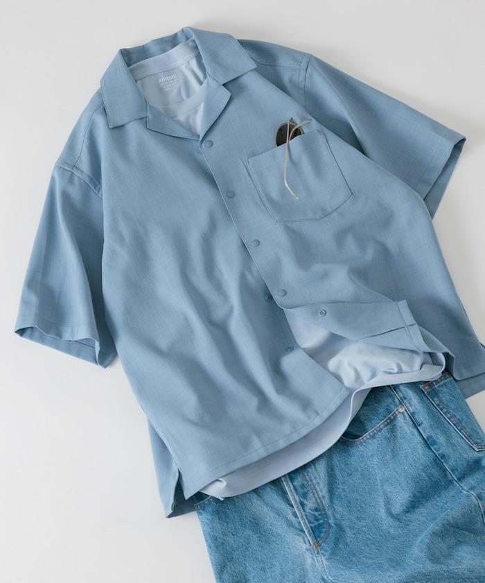 速乾材料 舒適版型 開領襯衫 短袖 亞麻風