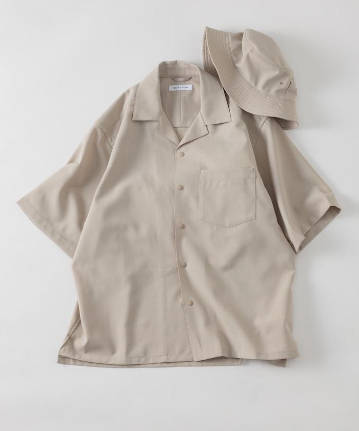 速乾材料 舒適版型 開領襯衫 短袖 亞麻風