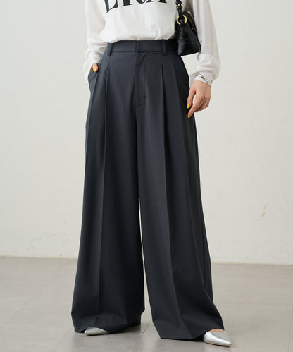 2褶寬鬆褲