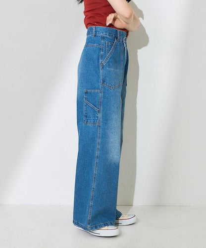 交叉裝飾繪畫寬鬆褲