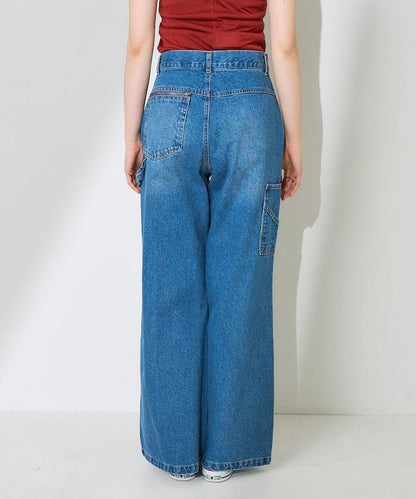 交叉裝飾繪畫寬鬆褲