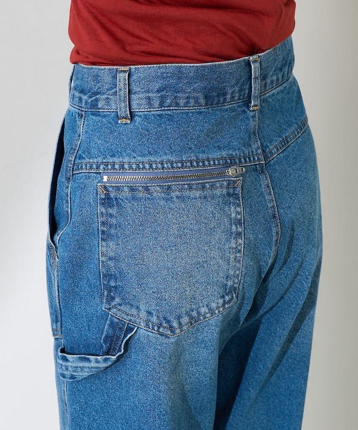 交叉裝飾繪畫寬鬆褲