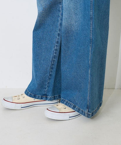 交叉裝飾繪畫寬鬆褲