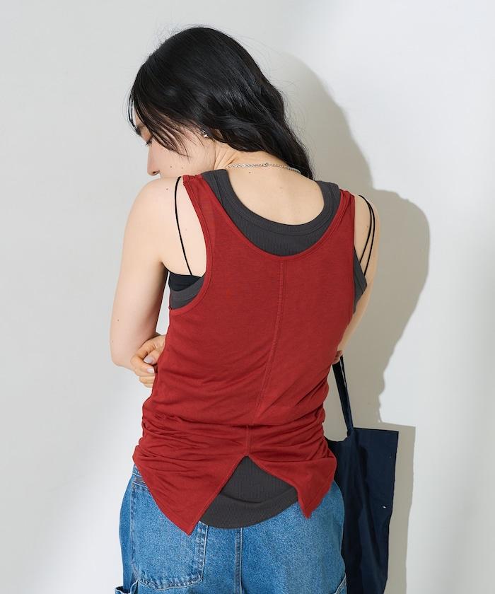 【套裝商品】透視套裝背心/純色背心