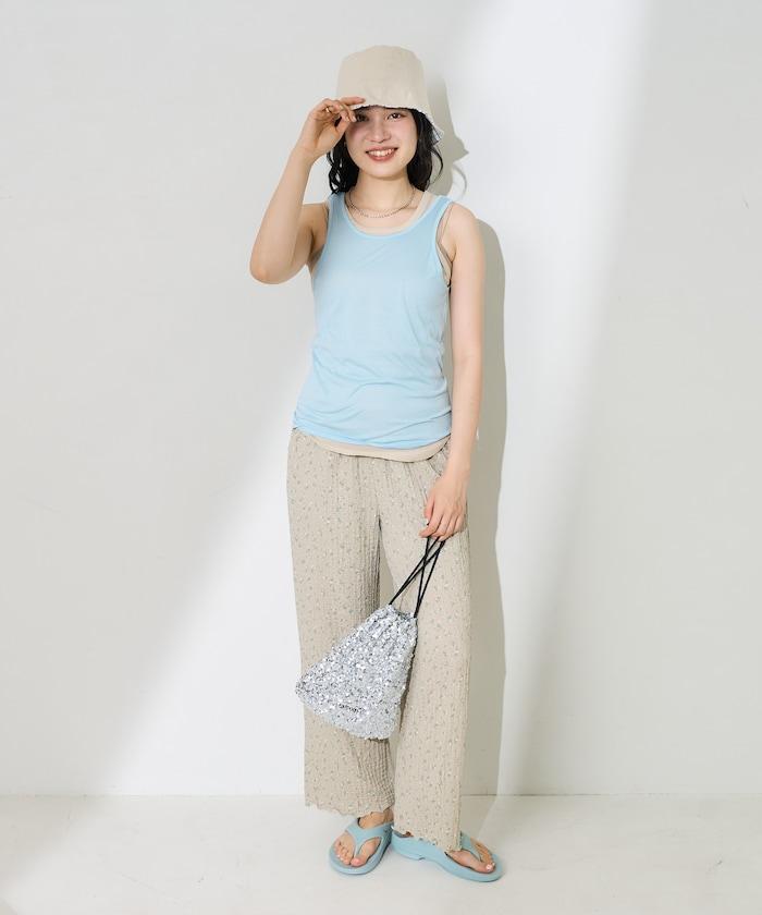 【套裝商品】透視套裝背心/純色背心