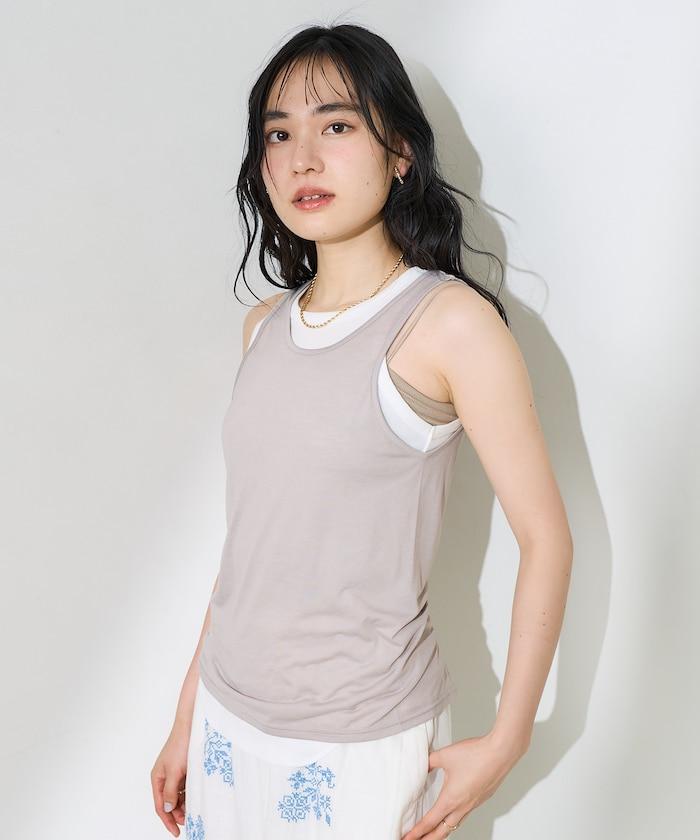 【套裝商品】透視套裝背心/純色背心