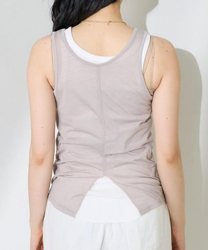 【套裝商品】透視套裝背心/純色背心