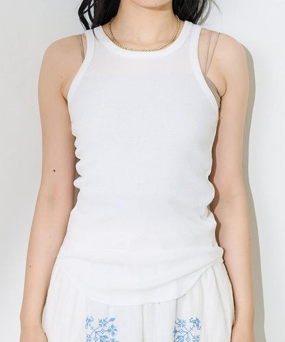 【套裝商品】透視套裝背心/純色背心