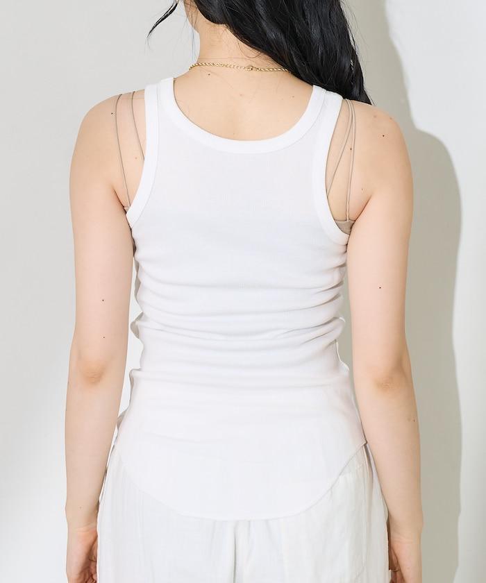 【套裝商品】透視套裝背心/純色背心