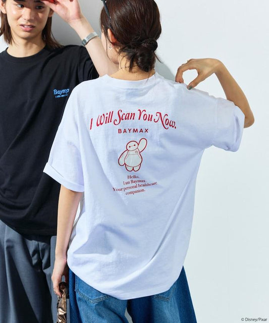 DISNEY / 《迪士尼》 大白 聯名 大剪影 一點刺繡 背部印花 圓領T恤