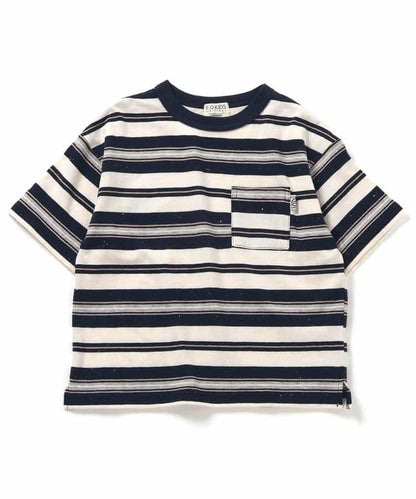 多色條紋寬鬆T恤