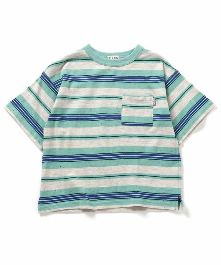 多色條紋寬鬆T恤