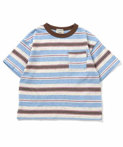 多色條紋寬鬆T恤