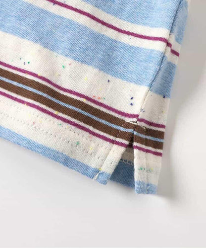 多色條紋寬鬆T恤