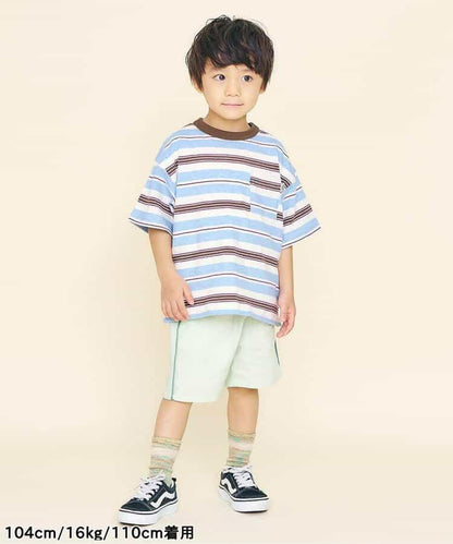 多色條紋寬鬆T恤