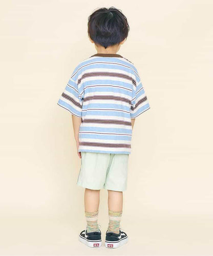 多色條紋寬鬆T恤