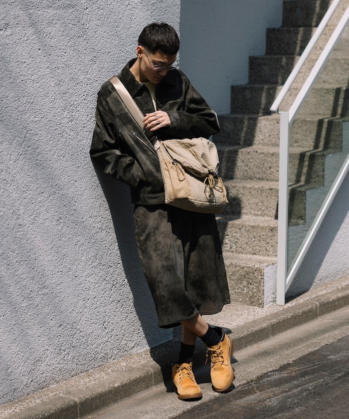 復古風格仿皮寬鬆短褲