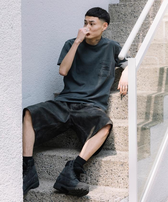 復古風格仿皮寬鬆短褲