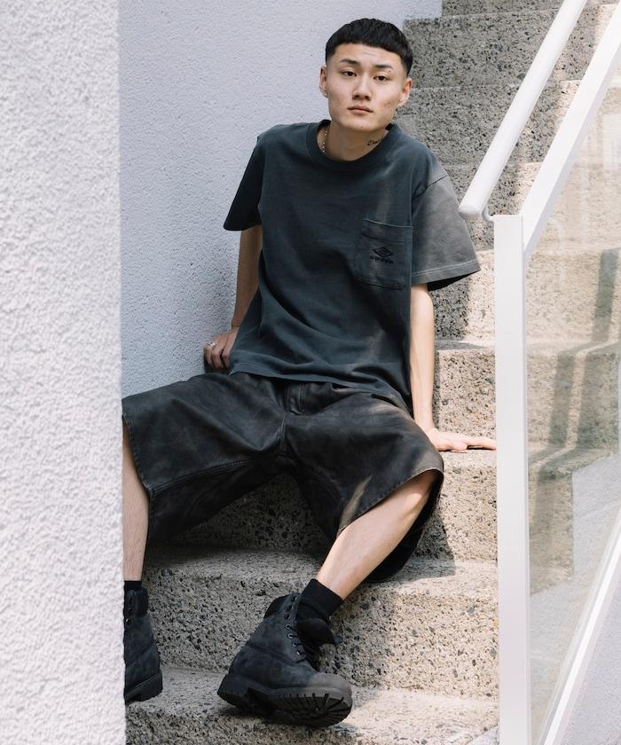 復古風格仿皮寬鬆短褲