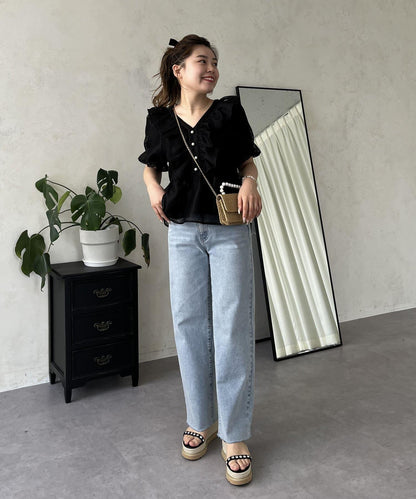 【MOMO】彈力修身直筒牛仔褲