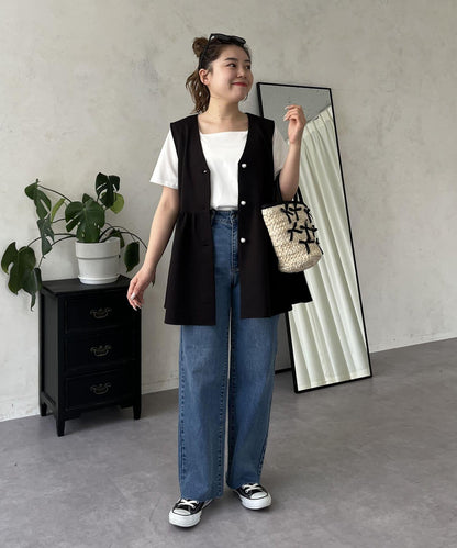 【MOMO】彈力修身直筒牛仔褲