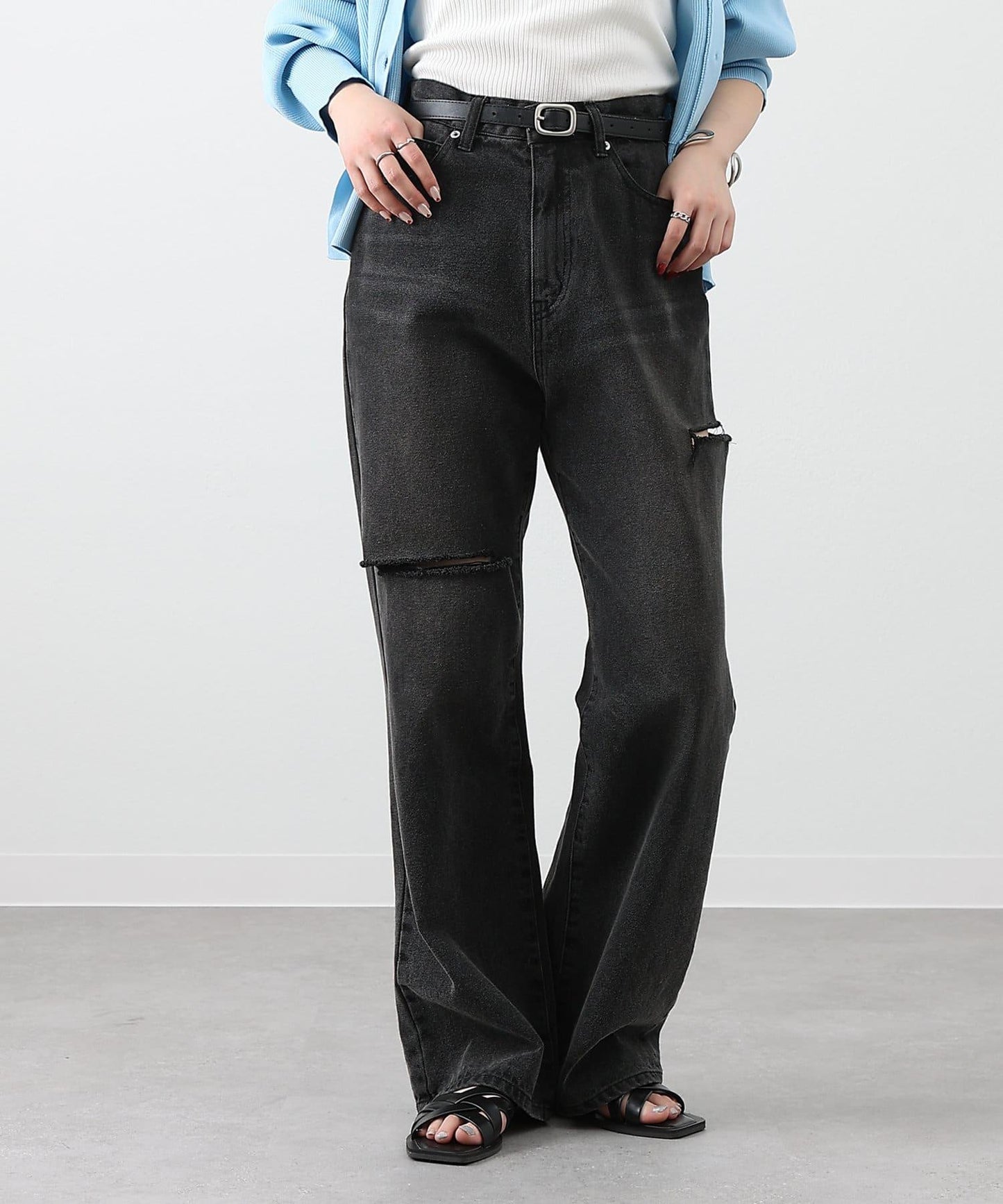 【S～L尺碼展開】破洞牛仔褲