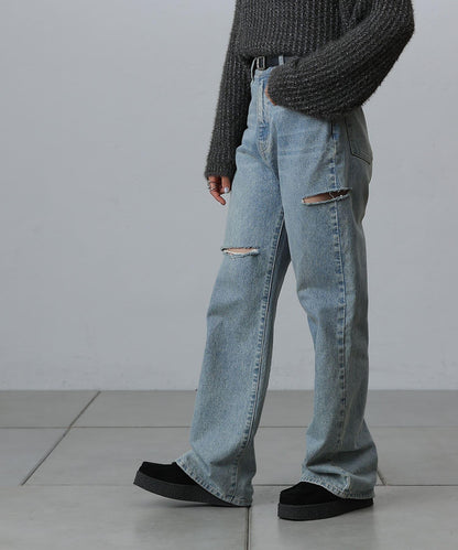 【S～L尺碼展開】破洞牛仔褲