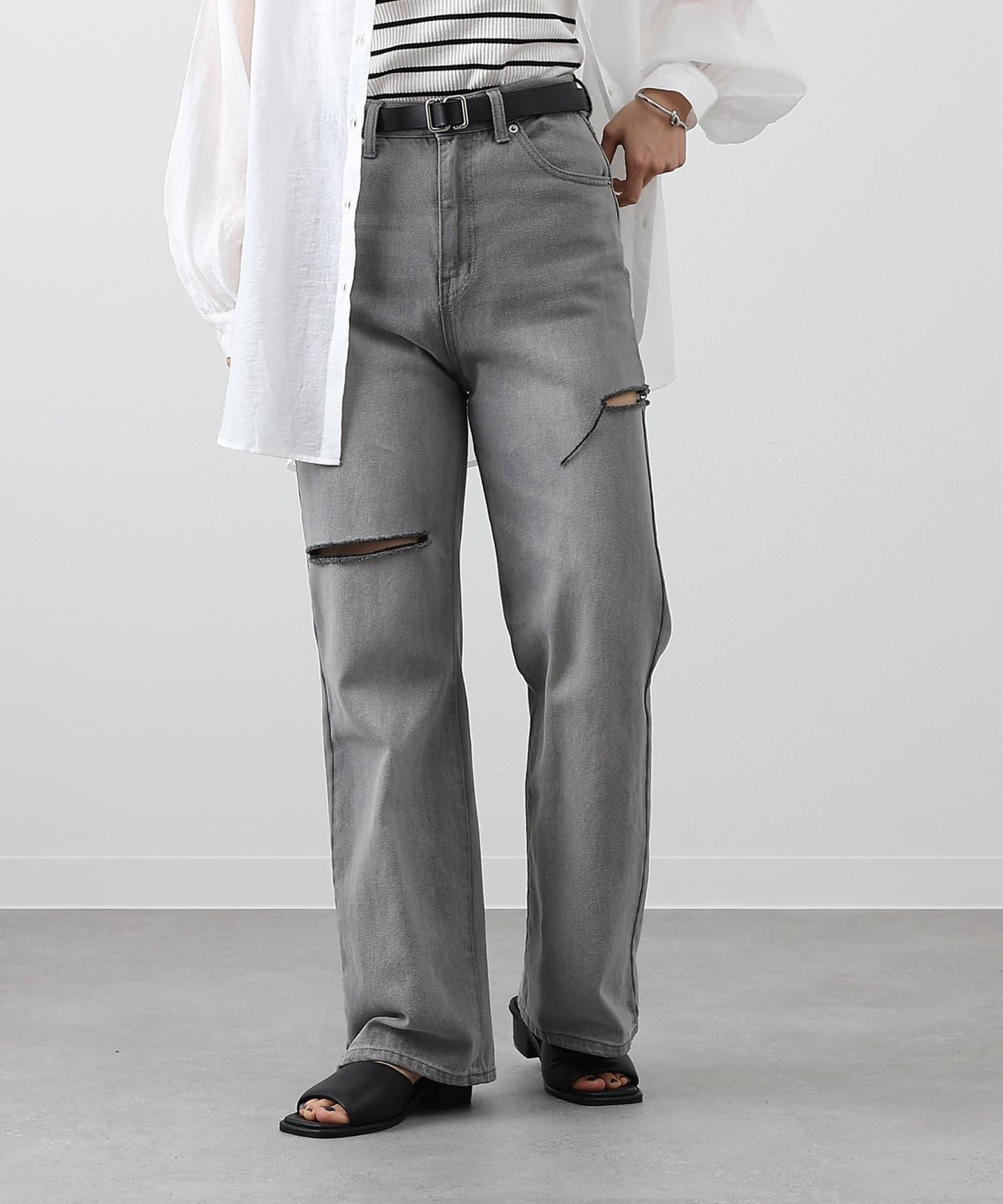 【S～L尺碼展開】破洞牛仔褲