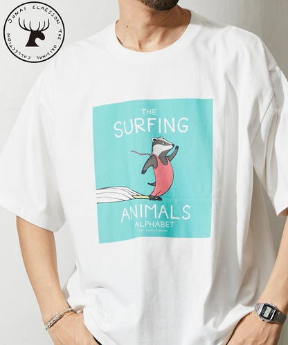 衝浪動物圖案T恤