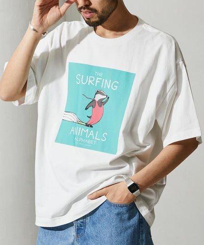 衝浪動物圖案T恤