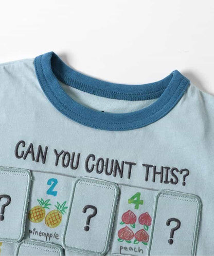 字母數字圖案印花設計T恤