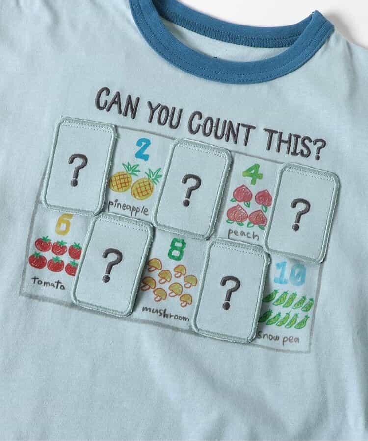 字母數字圖案印花設計T恤