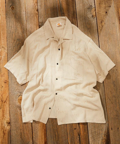 亞麻粘膠 開領 短袖襯衫