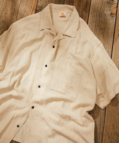 亞麻粘膠 開領 短袖襯衫