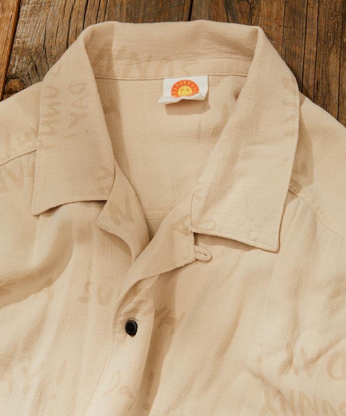 亞麻粘膠 開領 短袖襯衫