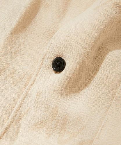 亞麻粘膠 開領 短袖襯衫