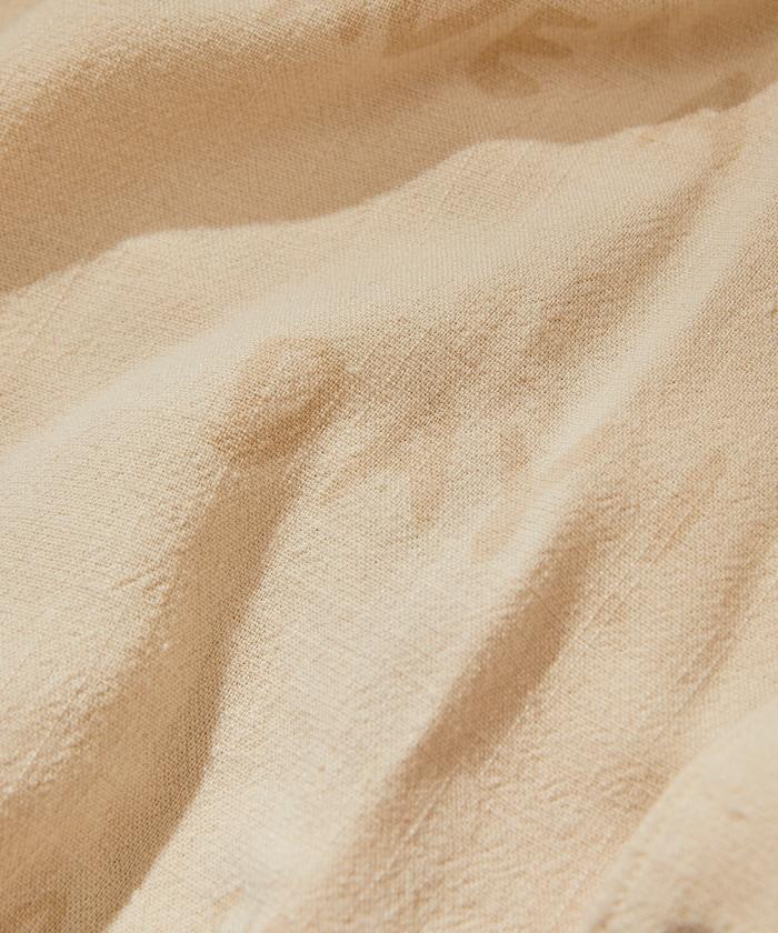 亞麻粘膠 開領 短袖襯衫