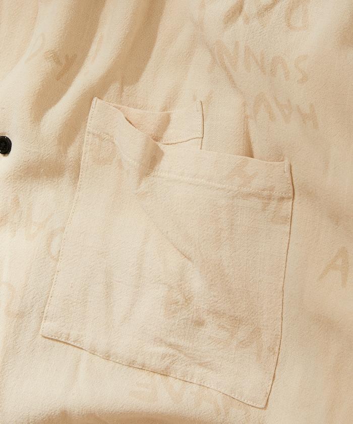 亞麻粘膠 開領 短袖襯衫