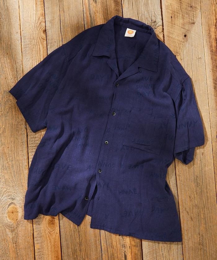 亞麻粘膠 開領 短袖襯衫