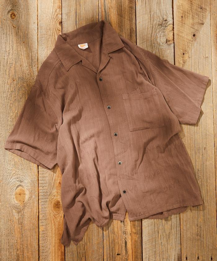 亞麻粘膠 開領 短袖襯衫