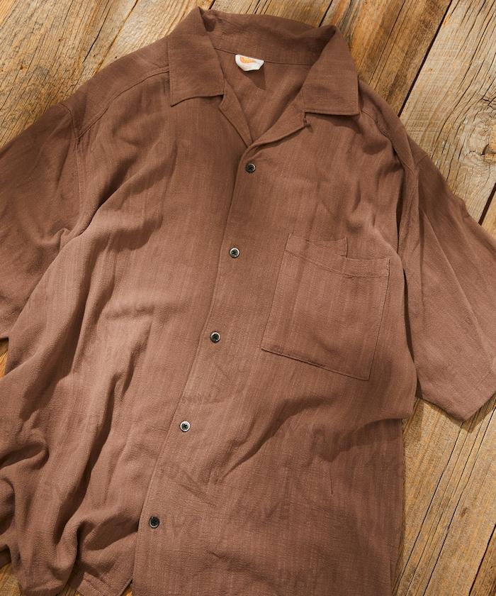 亞麻粘膠 開領 短袖襯衫