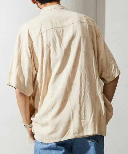 亞麻粘膠 開領 短袖襯衫