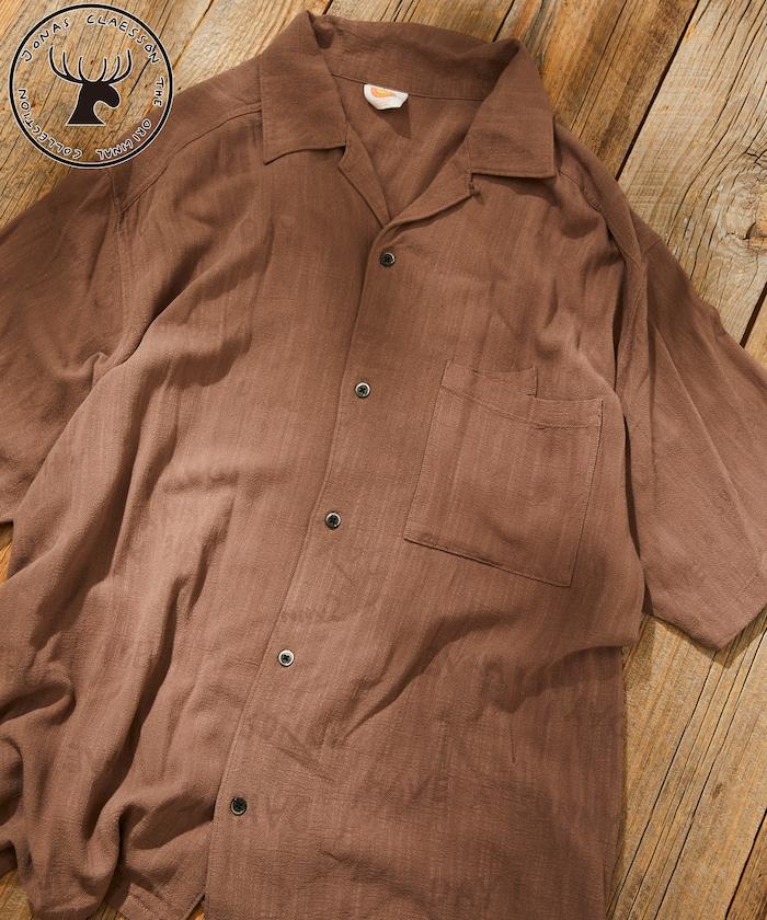 亞麻粘膠 開領 短袖襯衫