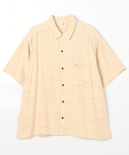 亞麻粘膠 開領 短袖襯衫