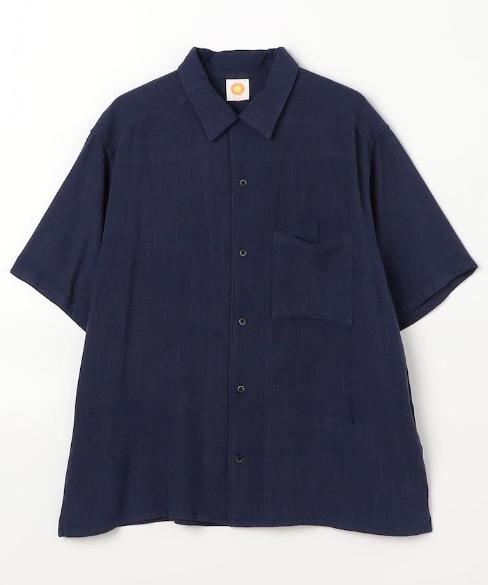 亞麻粘膠 開領 短袖襯衫